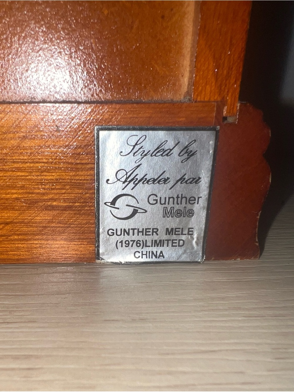 Gunther Mele Wooden Jewelry Armoire Chest with Floral Glass Door - Picture 9 of 11